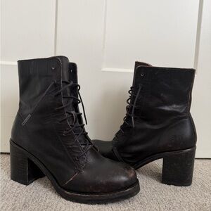 Frye Karen combat leather moto boots